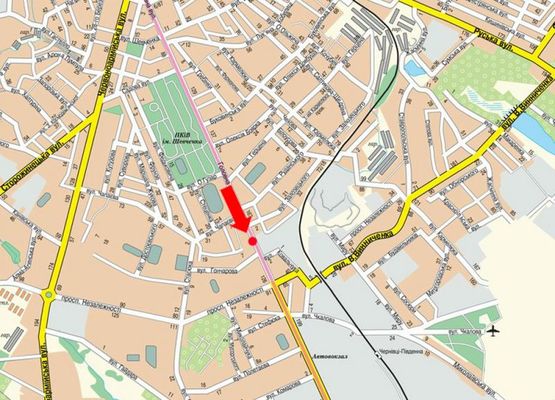 Схема рекламної площини за адресою Главная ул., 120, напротив магазина "Захид", из центра