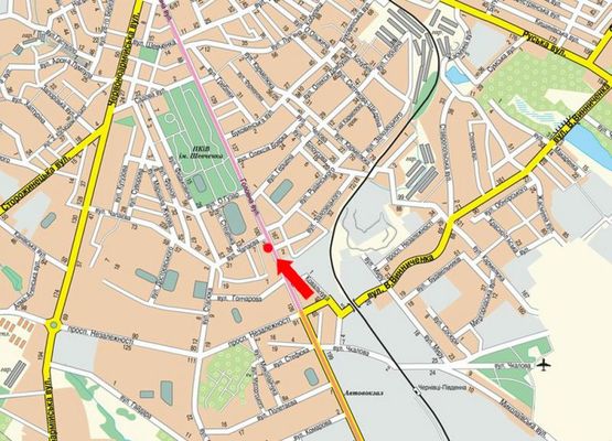 Схема рекламной плоскости по адресу Главная ул., 104, в центр