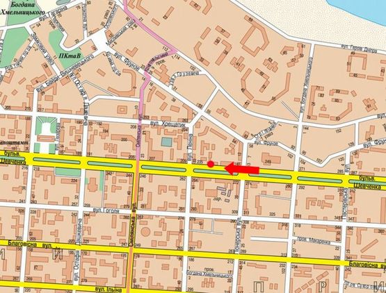 Схема рекламной плоскости по адресу Шевченко бул. / Небесной Сотни ул. (бывш. Ленина ул.), возле магазина  "АТБ", Укрсиббанка