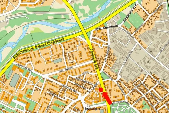 Схема рекламної площини за адресою Галицкая ул., 87