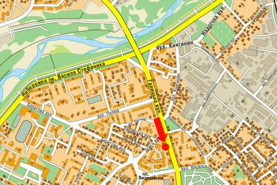 Схема рекламної площини за адресою Галицкая ул., 87