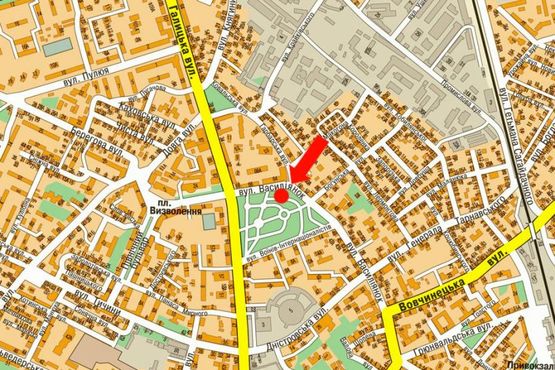 Схема рекламної площини за адресою Василианок ул., 64, напротив