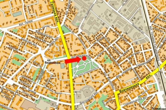 Схема рекламної площини за адресою Василианок ул., 64, напротив