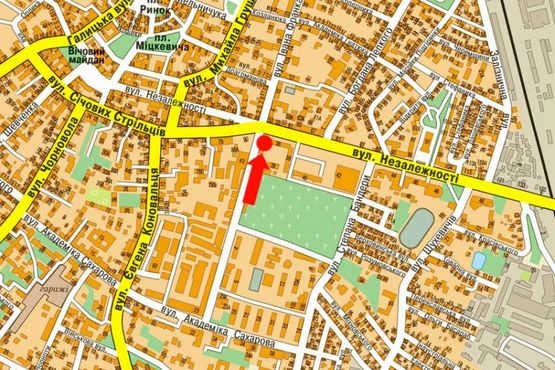 Схема рекламної площини за адресою Мельника ул. / Независимости ул.