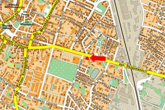 Схема рекламной плоскости по адресу Независимости ул., 89, напротив Педагогического института