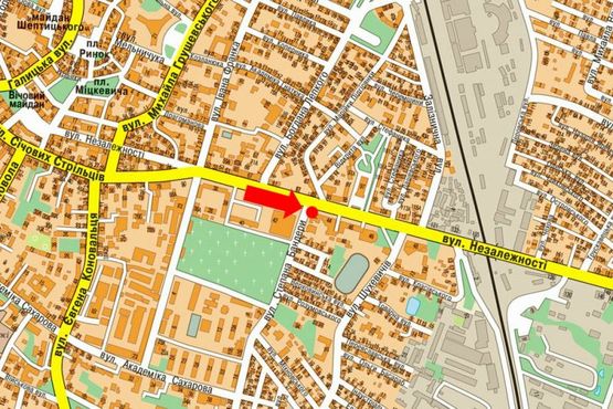 Схема рекламной плоскости по адресу Бандеры ул. / Независимости ул.