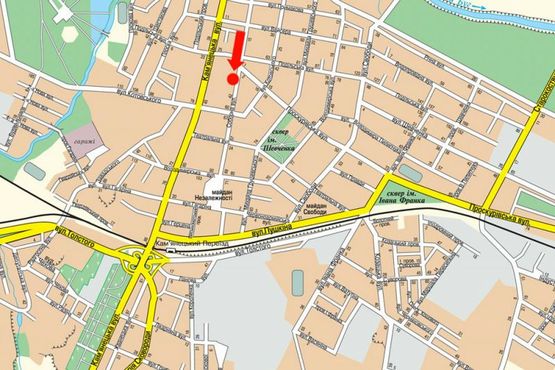 Схема рекламної площини за адресою Соборная ул., 42-А, возле "Укрсоцбанка"