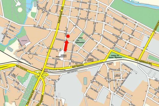 Схема рекламной плоскости по адресу Соборная ул., 55, возле кафе "Эклер"