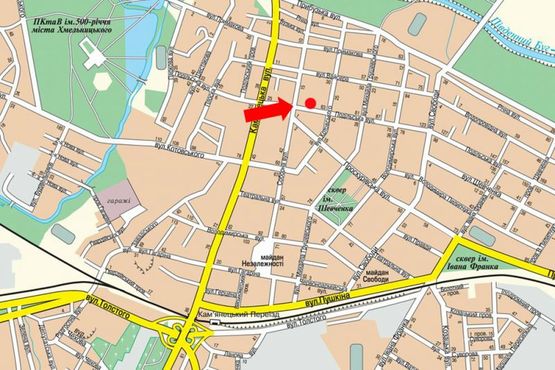 Схема рекламной плоскости по адресу Подольская ул., 51, возле салона "Стиль", ломбарда "Скарбниця"