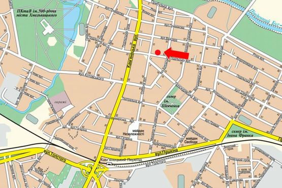 Схема рекламной плоскости по адресу Подольская ул., 51, возле салона "Стиль", ломбарда "Скарбниця"