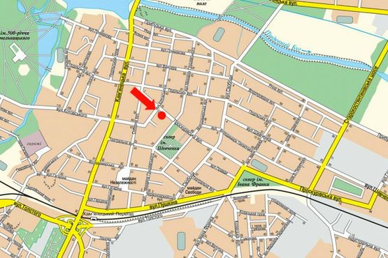 Схема рекламной плоскости по адресу Проскуровская ул., 18 / ул. Проскуровского подполья, возле пиццерии "Мама мия"