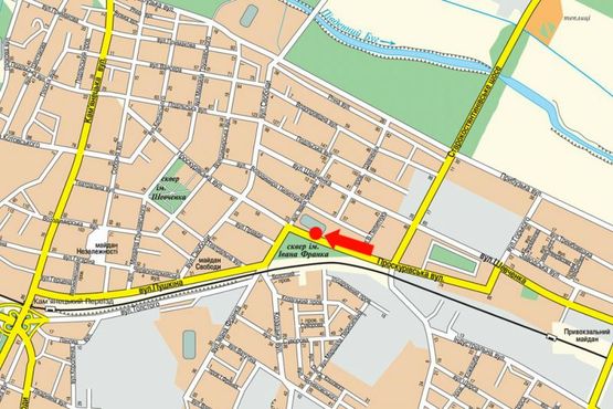 Схема рекламної площини за адресою Проскуровская ул., 83, возле Торгового центра