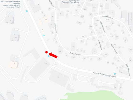 Схема рекламної площини за адресою Старонаводницкая ул., 10, в сторону центра