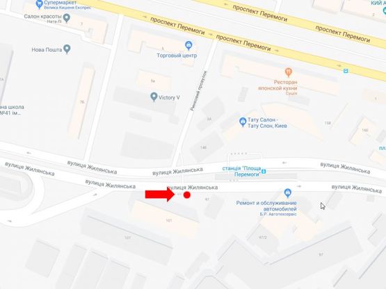 Схема рекламной плоскости по адресу Жилянская ул., 97, в центр