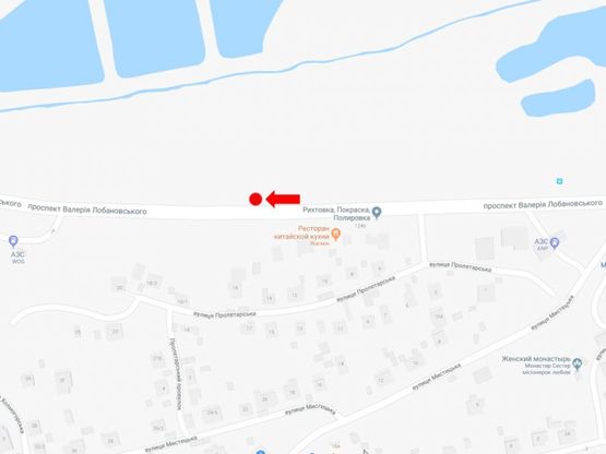 Схема рекламної площини за адресою Лобановского пр. (бывш. Краснозвездный пр.), 124 напротив, в сторону Севастопольская пл.