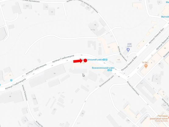 Схема рекламной плоскости по адресу Глубочицкая ул., 72, на светофоре, в сторону Подола