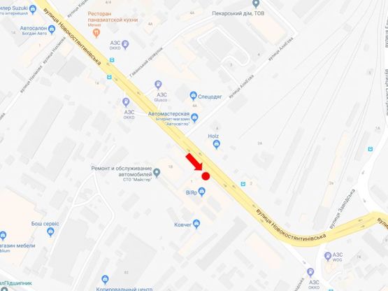 Схема рекламной плоскости по адресу Новоконстантиновская ул., 1, на светофоре, возле магазина "Вияр", в центр