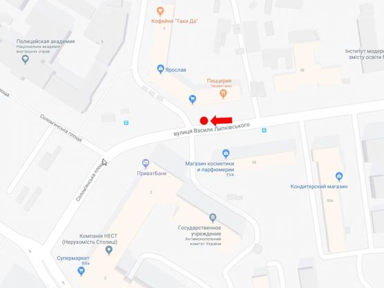 Схема рекламной плоскости по адресу Липковского ул. (бывш. Урицкого ул.), 40, на светофоре, в сторону Соломенской пл.