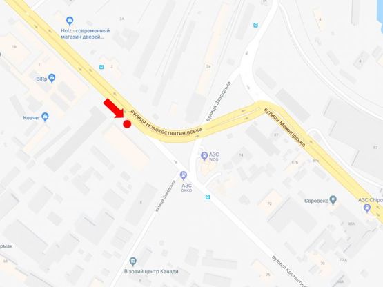 Схема рекламной плоскости по адресу Новоконстантиновская ул., 1 / ул. Электриков, перед развязкой, в сторону Подола