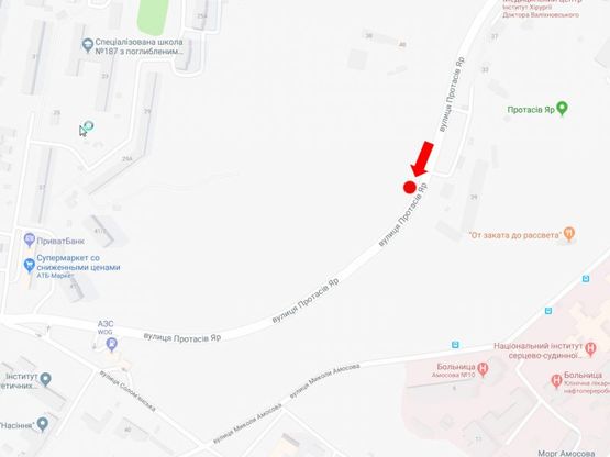 Схема рекламної площини за адресою Протасов Яр ул., 39,  в сторону ул. Соломенская