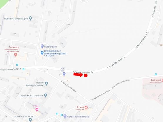 Схема рекламной плоскости по адресу Протасов Яр ул., 100 м. за АЗС "WOG", в сторону ул. Федорова 