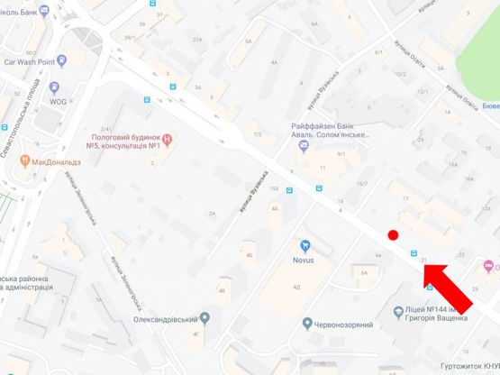 Схема рекламной плоскости по адресу Лобановского пр. (бывш. Краснозвездный пр.), 17, напротив супермаркета "Novus", в сторону Севастопольской пл.