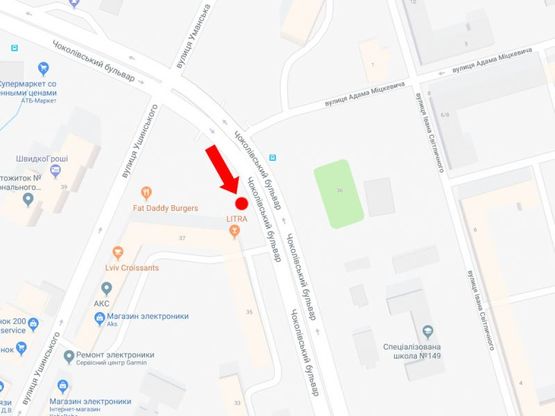 Схема рекламной плоскости по адресу Чоколовский бул., 35, возле Радиорынка, к Севастопольской пл.