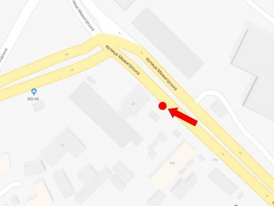 Схема рекламной плоскости по адресу Межигорская ул., 87 - ул. Электриков, на светофоре, из центра