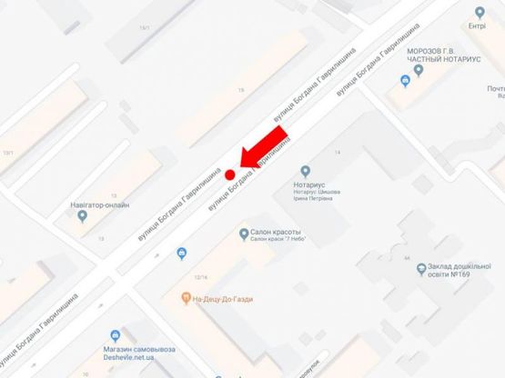 Схема рекламной плоскости по адресу Гаврилишина ул. (бывш. ул. Василевской), 12, разделитель, в сторону пр. Победы