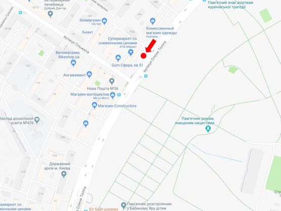 Схема рекламної площини за адресою Телиги ул., 33/2 - ул. Ольжича, на светофоре, в сторону ст. м. «Шулявская»