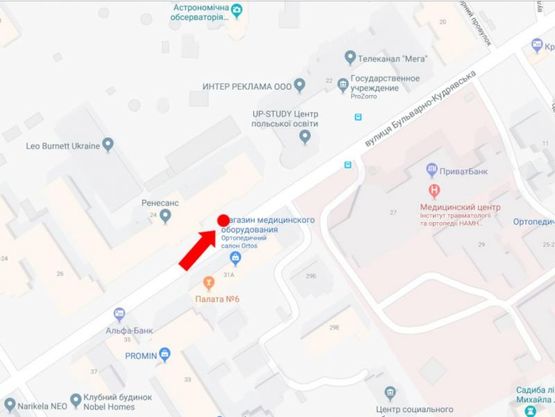 Схема рекламної площини за адресою Бульварно-Кудрявская ул. (бывш. ул. Воровского), 24, в сторону пл. Львовская