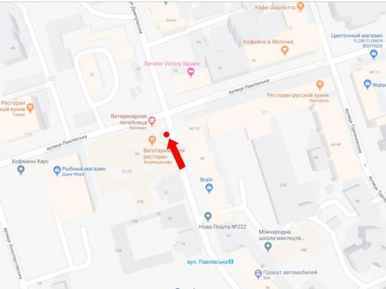 Схема рекламной плоскости по адресу Дмитриевская ул., 39 - ул. Павловская, на светофоре, в сторону ул. Черновола