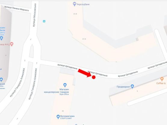 Схема рекламной плоскости по адресу Цитадельная ул., 43/14 - Алмазова ул. (бывш. Кутузова ул.), в сторону ул. Лейпцигской