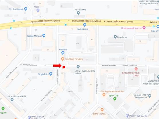 Схема рекламной плоскости по адресу Туровская ул., 10/36 - ул. Юрковская, в сторону центра