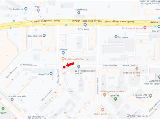 Схема рекламной плоскости по адресу Туровская ул., 10/36 - ул. Юрковская, в сторону ст.м. "Тараса Шевченко"