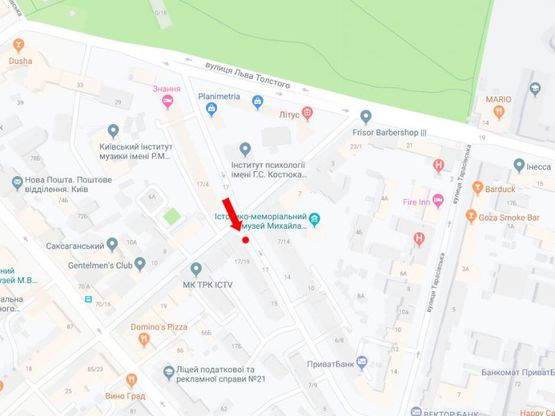 Схема рекламной плоскости по адресу Никольско-Ботаническая ул., 17/19 - ул. Паньковская, в сторону ул. Тарасовской