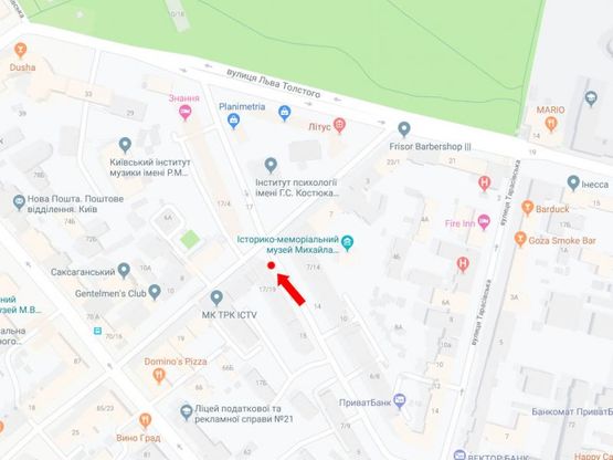 Схема рекламної площини за адресою Никольско-Ботаническая ул., 17/19 - ул. Паньковская, в сторону Ботанического сада