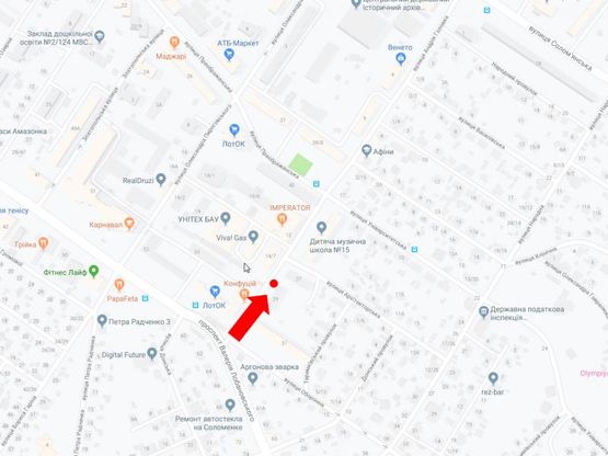 Схема рекламної площини за адресою Головко ул, 27 - пр. Лобановского, в сторону ул. Соломенской