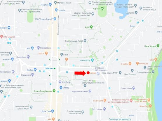 Схема рекламной плоскости по адресу Тимошенко ул. 18, в сторону пр. Героев Сталинграда