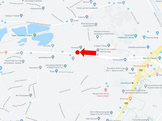 Схема рекламної площини за адресою Лобановского пр. (бывш. Краснозвездный пр.), 115-Б, в сторону Севастопольская пл.