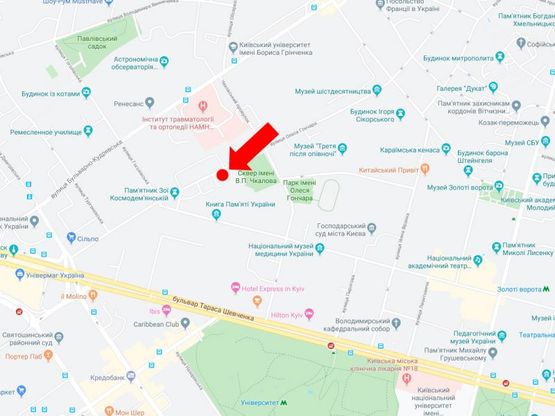 Схема рекламної площини за адресою Гончара ул. 59, в сторону пл. Победы