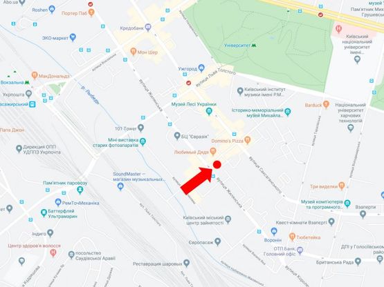 Схема рекламной плоскости по адресу Паньковская ул. 27/78 - ул. Жилянская, в сторону ул. Саксаганского