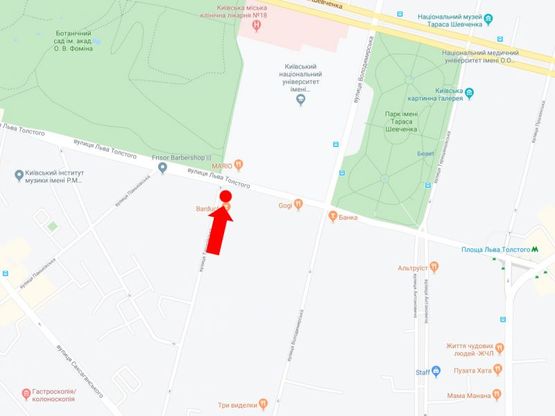 Схема рекламной плоскости по адресу Тарасовская ул. - ул. Толстого, на светофоре