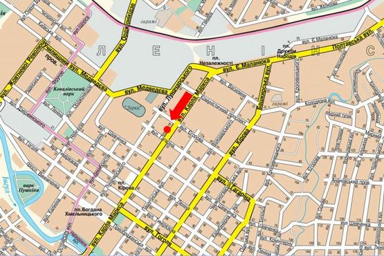 Схема рекламной плоскости по адресу Б. Перспективная ул. (бывш. Маркса ул.), 20, возле магазина "Малышандия"