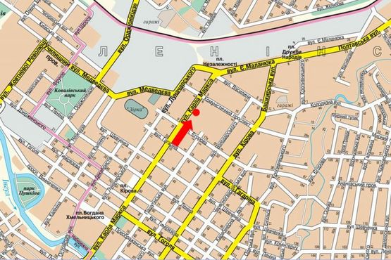 Схема рекламной плоскости по адресу Б. Перспективная ул. (бывш. Маркса ул.), 7, возле кафе "Смачна кава"