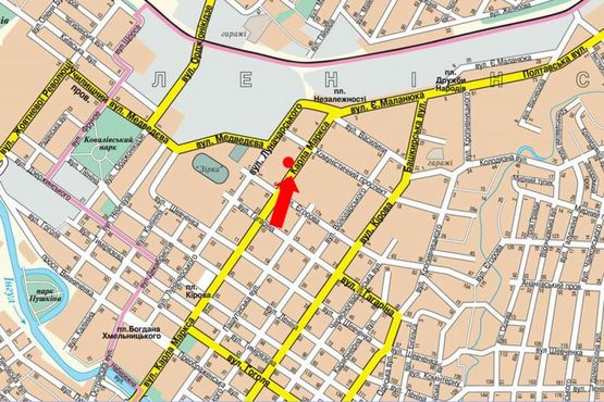 Схема рекламной плоскости по адресу Б. Перспективная ул. (бывш. Маркса ул.), 10, возле магазина "Music Brand"