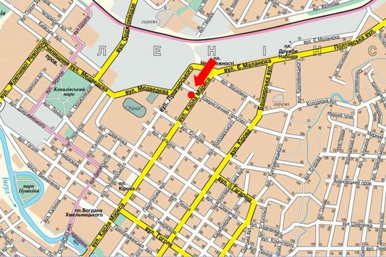 Схема рекламной плоскости по адресу Б. Перспективная ул. (бывш. Маркса ул.), 8, возле Приватбанка