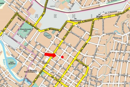 Схема рекламной плоскости по адресу Шевченко ул. / Пашутина ул., 21