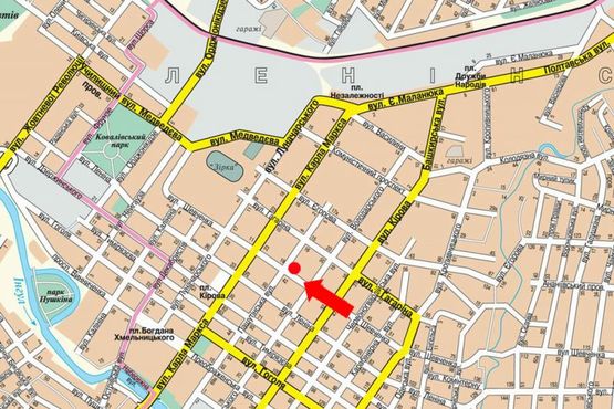 Схема рекламной плоскости по адресу Шевченко ул. / Пашутина ул., 21