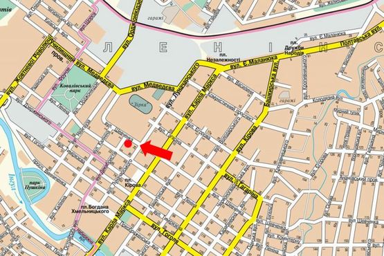 Схема рекламной плоскости по адресу Шевченко ул., 16